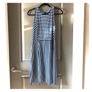 Blue and White Striped Dress